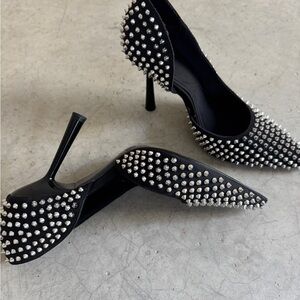 Zara Black Studded Edgy Pump - Like New  - Sz 39